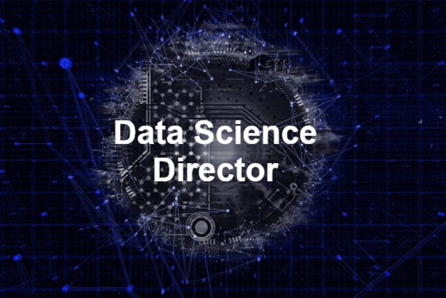 data science abstract with data science director label