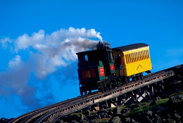 Mount Washington cog railway in New Hampshire