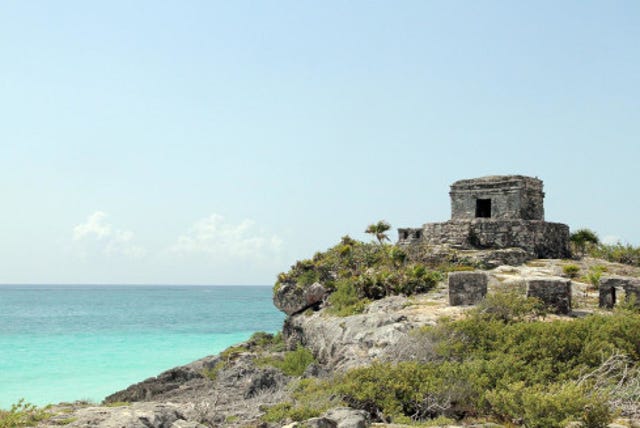 Tulum, Mexico ancient ruins by seaside