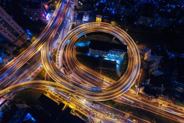 abstract and enhanced photo of traffic infrastructure