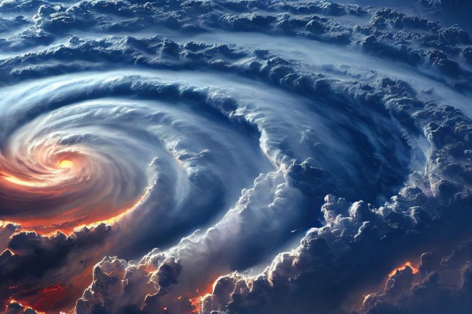 3D illustration of Hurricane Ian from space