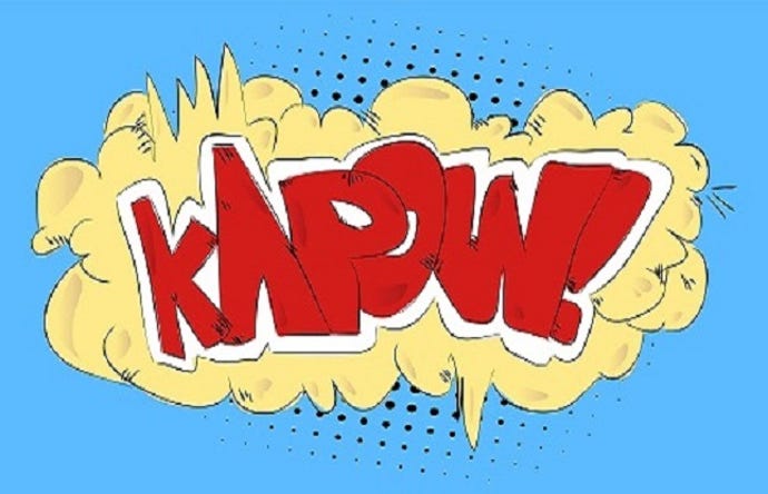 cartoon caption KAPOW!