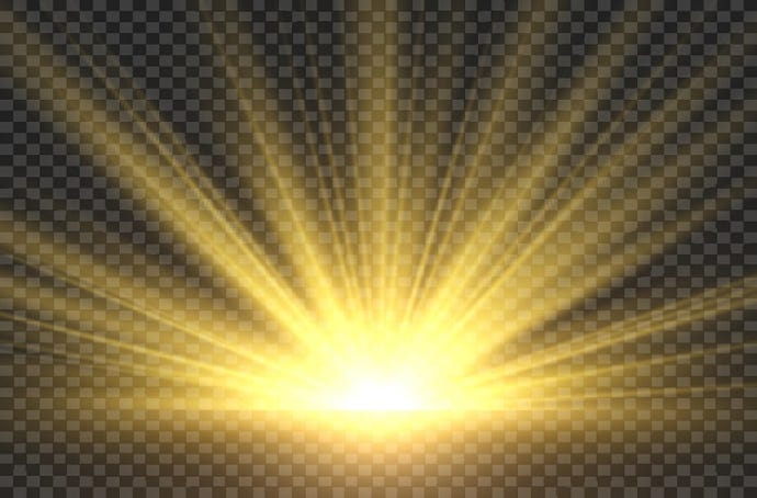 Golden sun rays radiance