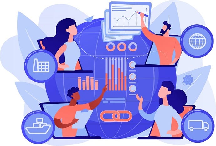 Supply chain management concept vector illustration