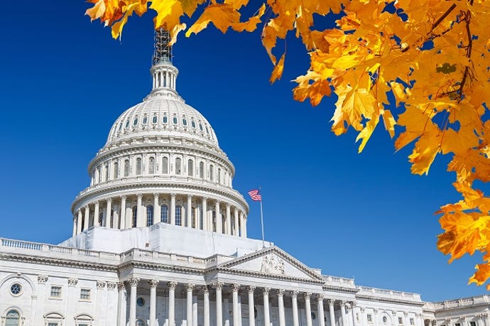 US capitol photograph in autumn