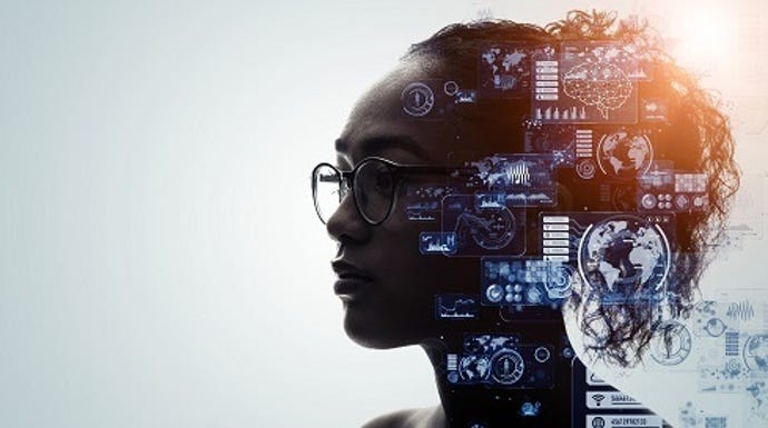 woman in technology abstract